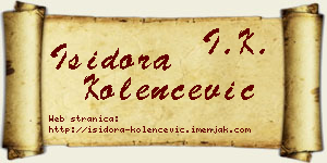 Isidora Kolenčević vizit kartica